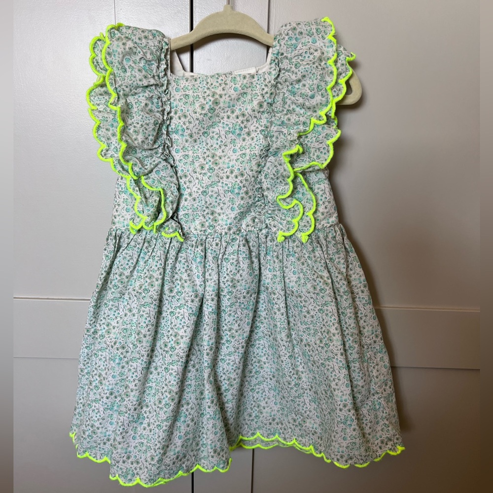 H&M Adorables Green Floral Dress Size 3